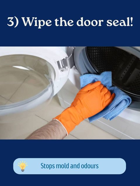 Maintenance tip 3: wipe the door seal – stops mould and odours